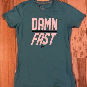 Nike Women's Teal 'Damn Fast' Tee